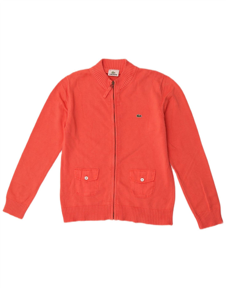 Lacoste Damen-Strickjacke, Größe 40, mittelorange Baumwolle