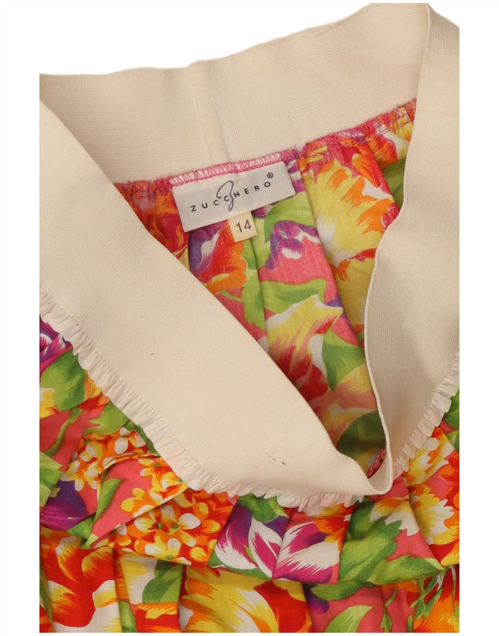 Zucchero Damen Faltenrock UK 14 Medium W28 Mehrfarbig geblümt