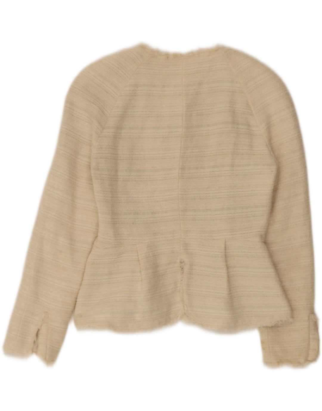 ZARA Womens Blazer Jacket UK 14 Large Beige Striped Vintage Zara and Second-Hand Zara from Messina Hembry 