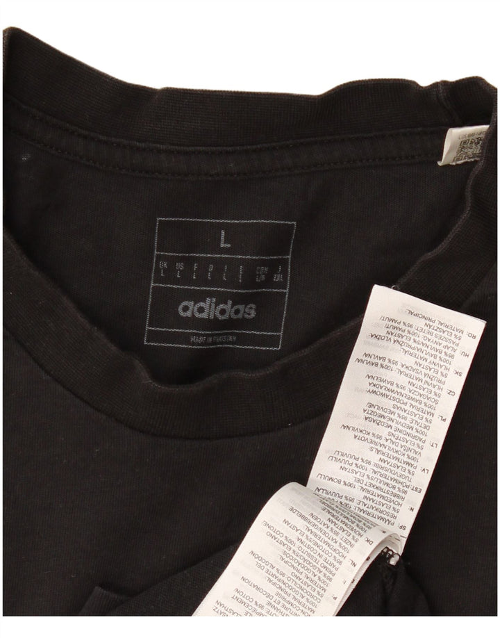 Adidas Herren Grafik T-Shirt Top Large Schwarz Baumwolle