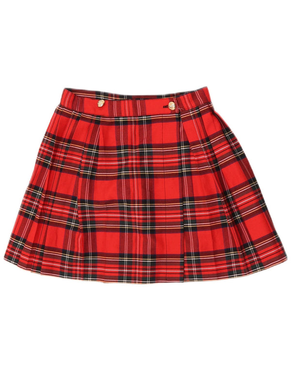 Vintage Damen High Waist Mini Wickelrock IT 44 Medium W26 Rot kariert
