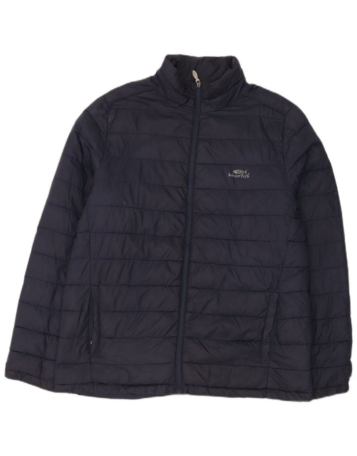 Weird Fish Wattierte Herrenjacke UK 40 Large Marineblaues Nylon
