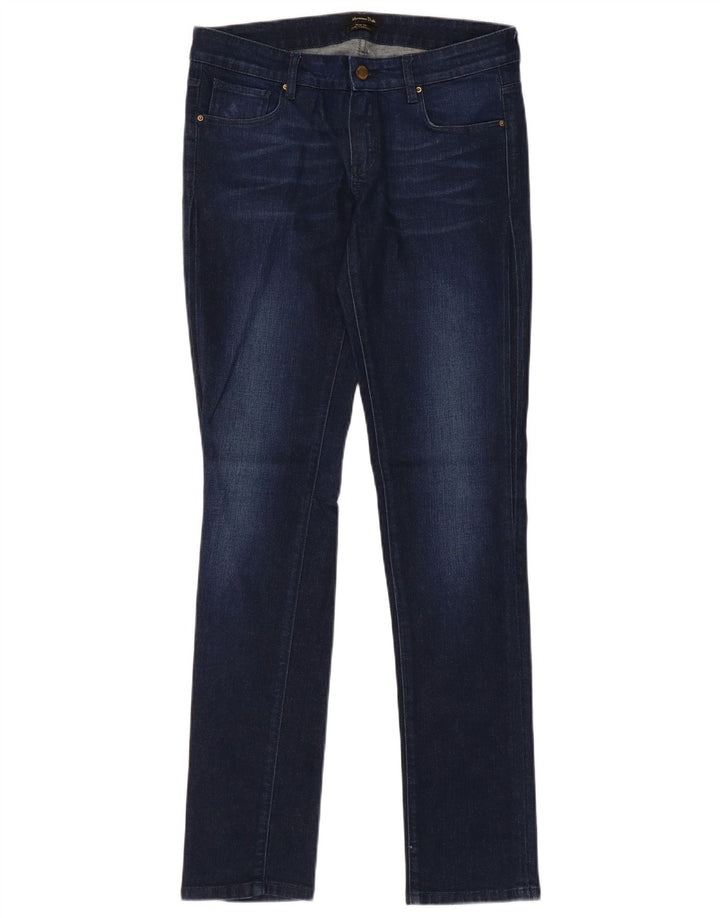 Massimo Dutti Damen Slim Jeans EU 38 Small W28 L32 Marineblau