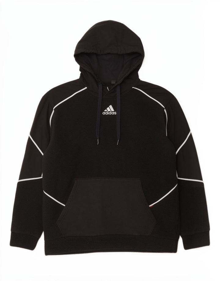 Adidas Herren Kapuzenpullover Medium Schwarz gestreift Polyester Sport
