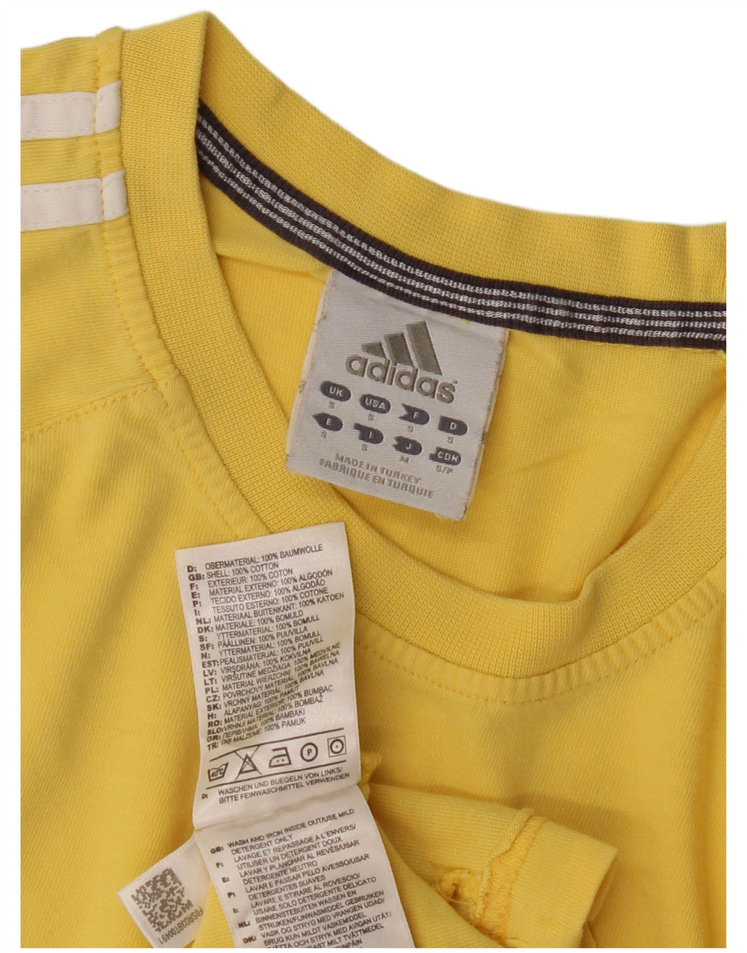 Adidas Herren T-Shirt Top Small Gelb Baumwolle