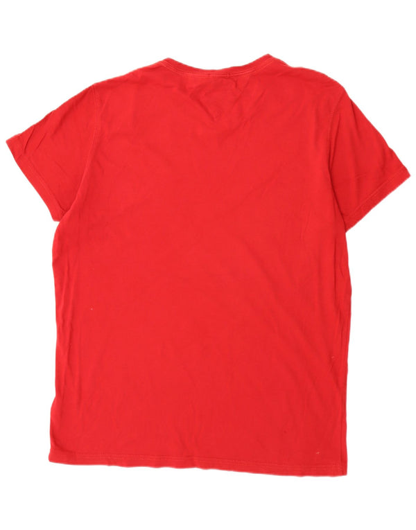 Tommy Hilfiger Herren Grafik-T-Shirt-Oberteil XL aus roter Baumwolle