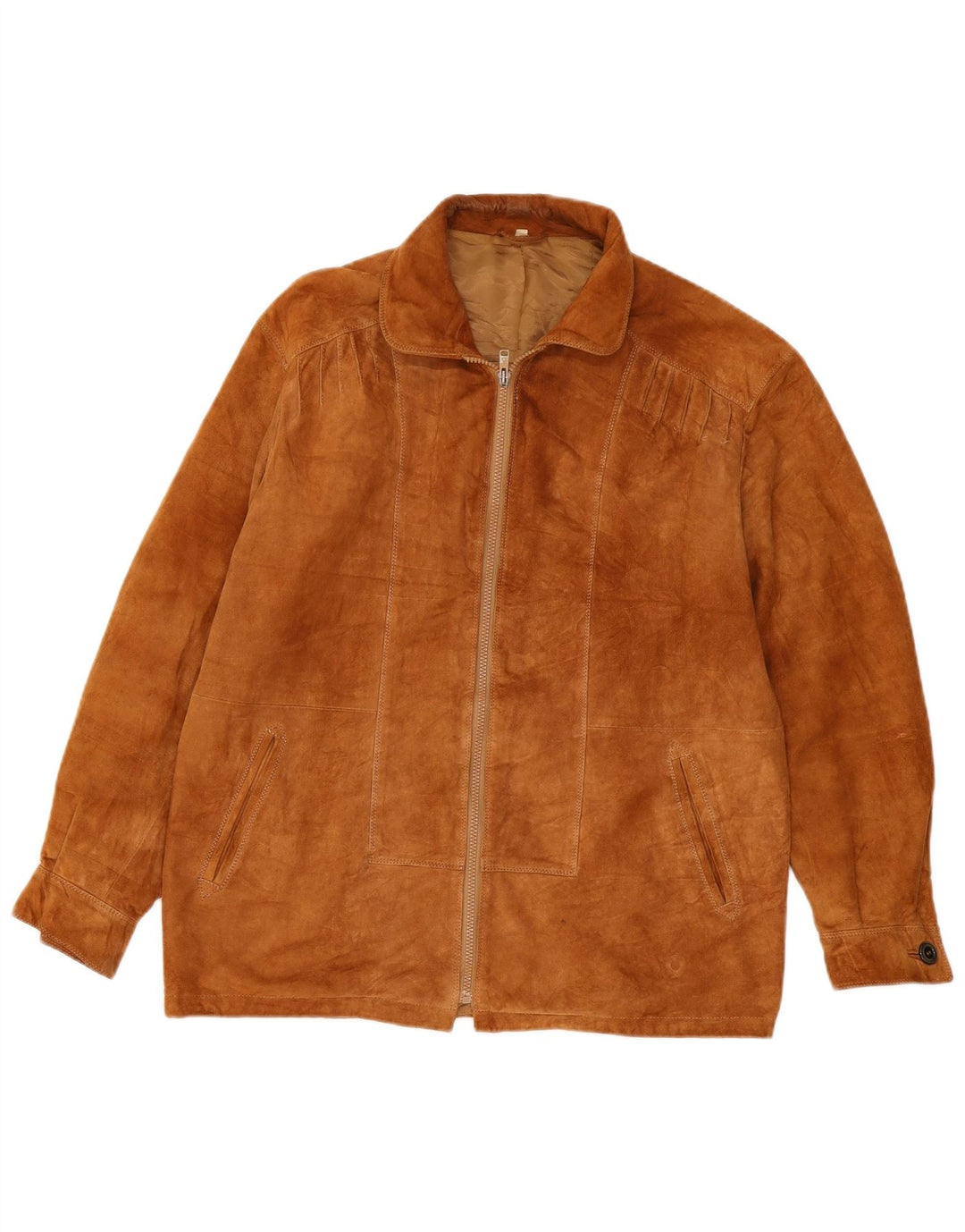 VINTAGE Herren Loose Fit Wildlederjacke IT 44 XS Beige