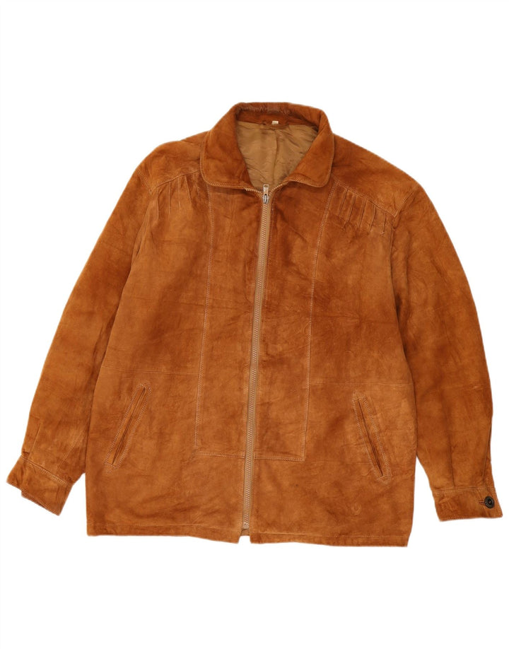 VINTAGE Herren Loose Fit Wildlederjacke IT 44 XS Beige