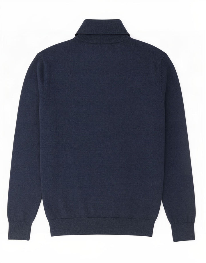 Crew Clothing Herren-Rollkragenpullover aus Merinowolle in mittlerem Marineblau