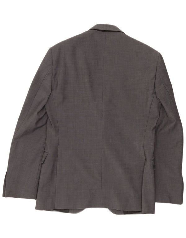 Calvin Klein Herren 2-Knopf-Blazerjacke IT 46 Small Graues Polyester