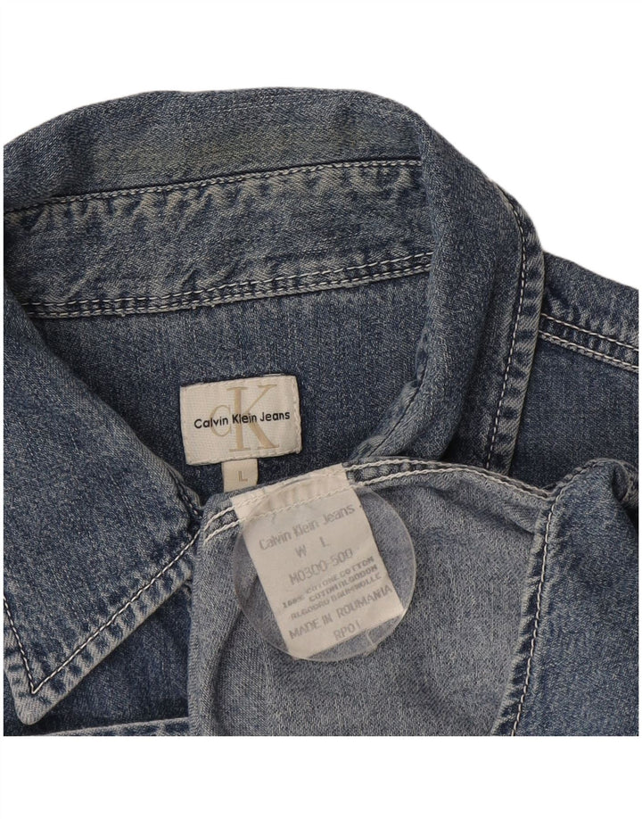 Calvin Klein Herren-Jeanshemd, große blaue Baumwolle