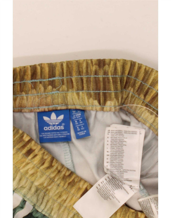 Adidas Damen-Sportshorts mit abstraktem Muster, UK 10, Größe S, mehrfarbig