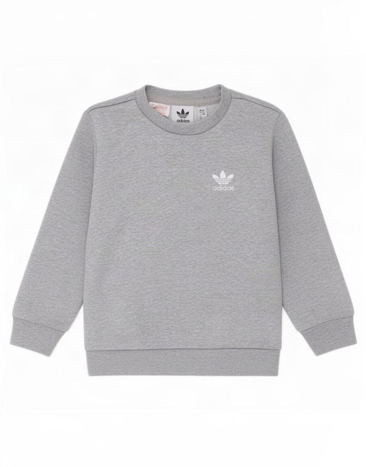 Adidas Jungen Sweatshirt Pullover 2-3 Jahre graue Baumwolle