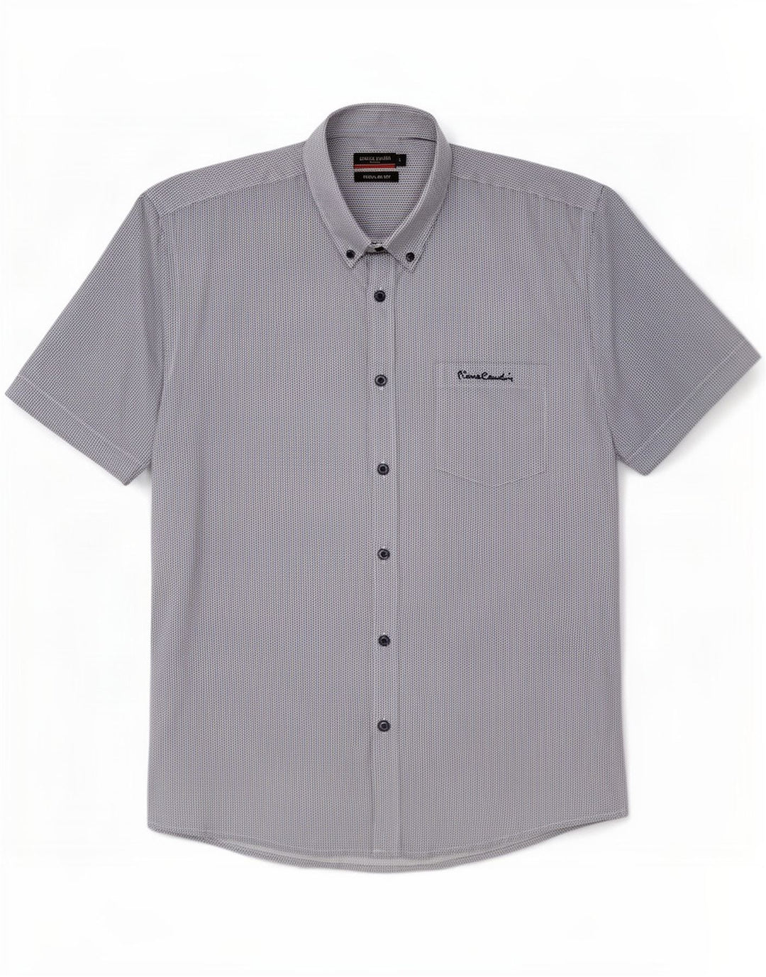 Pierre Cardin Herren-Hemd, kurzärmelig, normale Passform, groß, Marineblau, Chevron