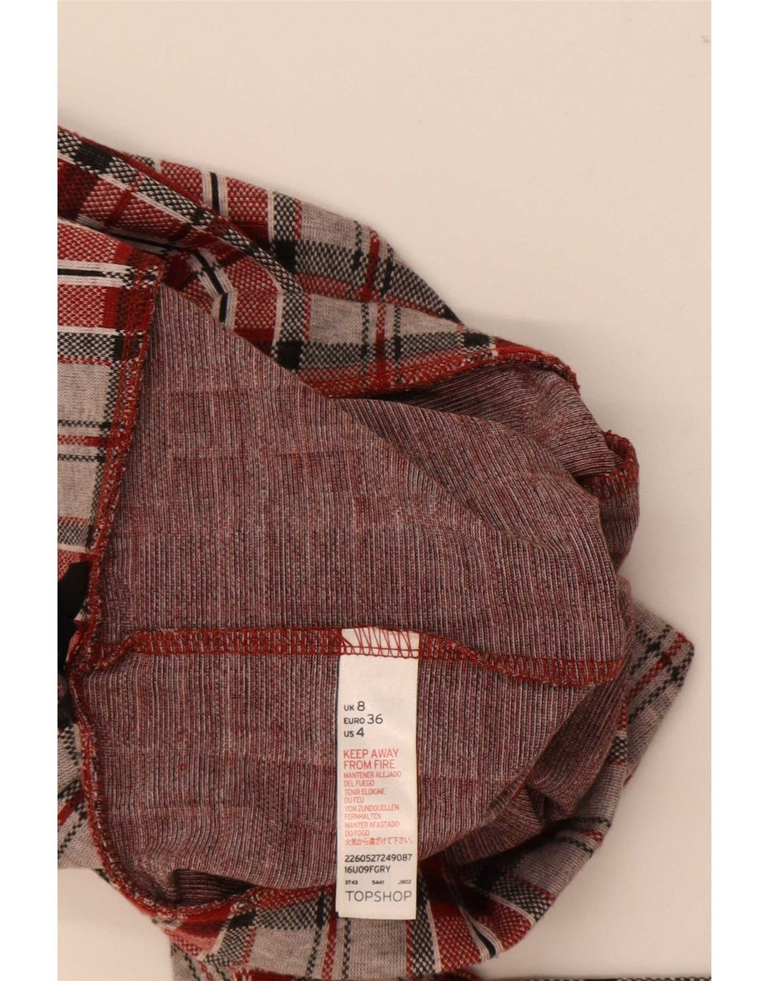 Topshop Damen-Leggings mit Grafik, UK 8, Größe S, rot kariert, Polyester