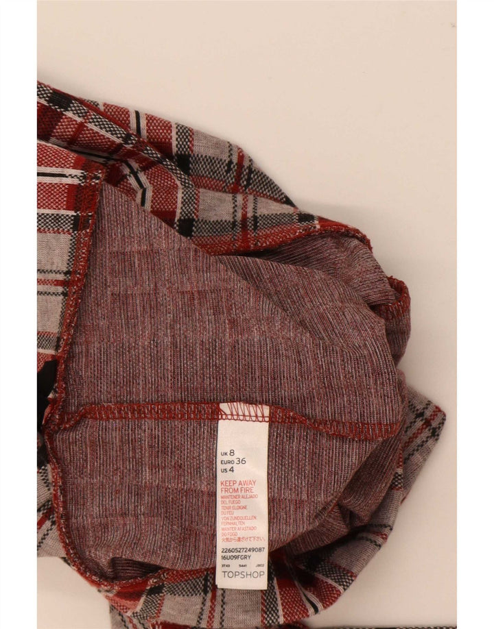 Topshop Damen-Leggings mit Grafik, UK 8, Größe S, rot kariert, Polyester