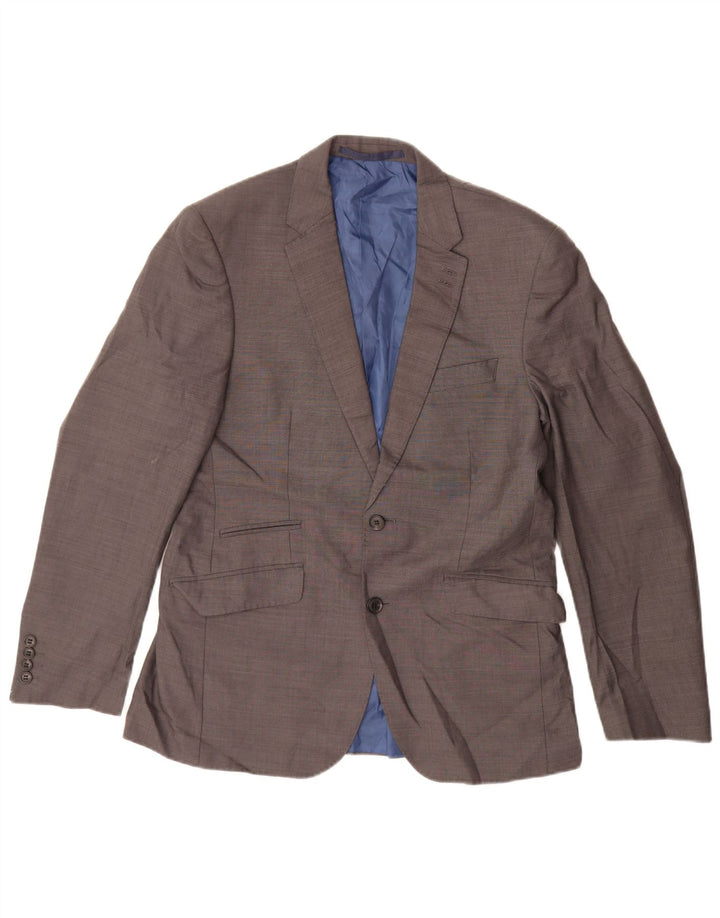 MARKS & SPENCER Tailored Fit 2-Knopf-Blazer für Herren, UK 38, Mittelgrau