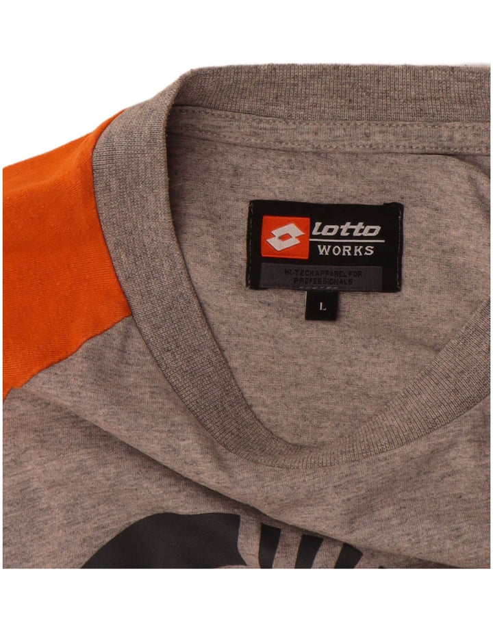 Lotto Herren-T-Shirt mit Grafik, groß, Grau, Farbblock