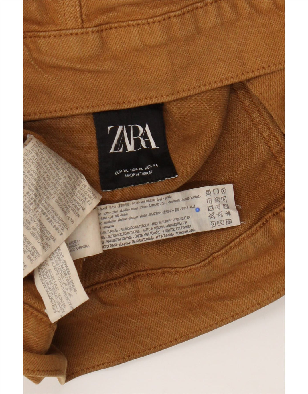 Zara Herren Jeansjacke UK 42 XL Braun Lyocell