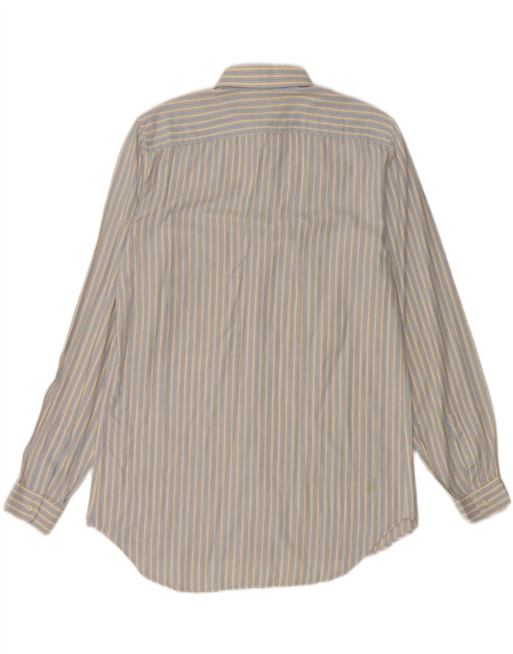 BORSALINO Herrenhemd Größe 39 15 1/2 Mittelblau gestreift