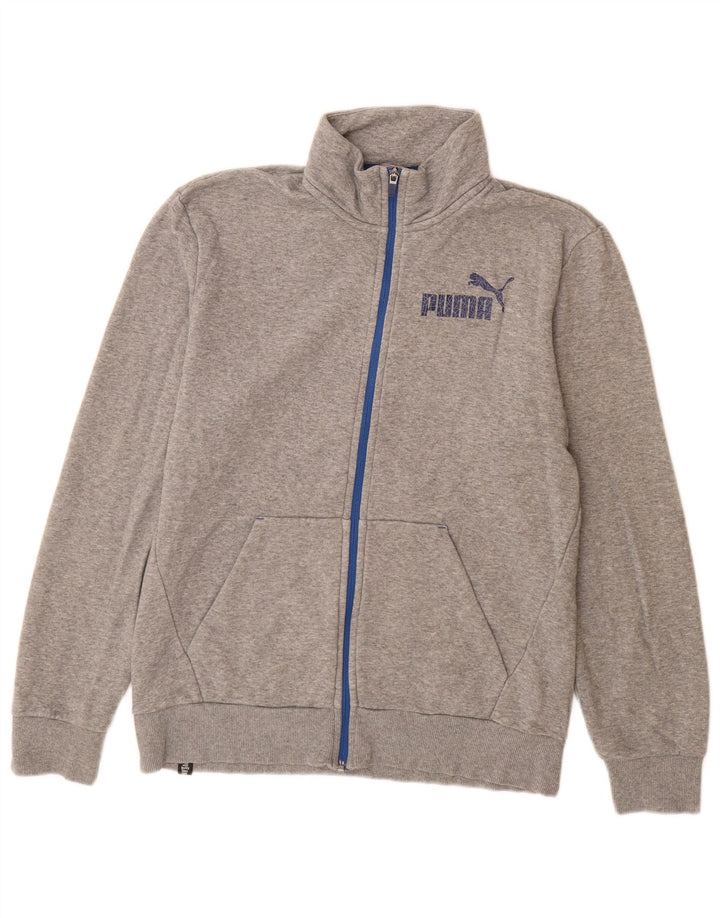 Puma Herren-Trainingsanzug mit grafischem Oberteil, mittelgrau gesprenkelte Baumwolle