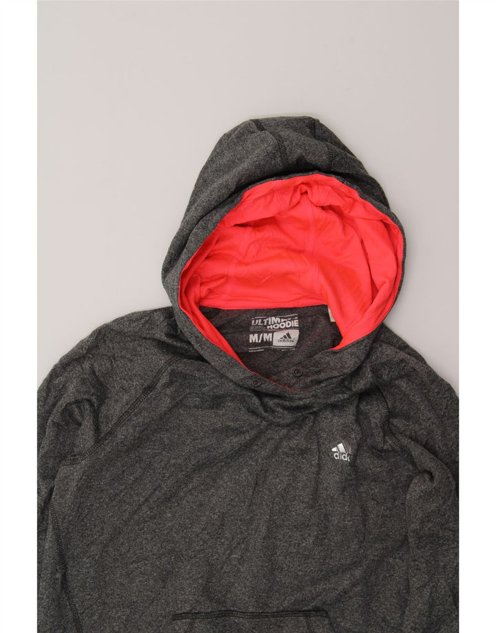 ADIDAS Womens Climawarm Hoodie Jumper UK 12 Medium Grey Polyester Vintage Adidas and Second-Hand Adidas from Messina Hembry 
