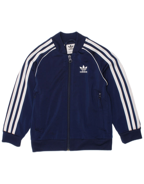 Adidas Jungen Trainingsanzug Top Jacke 4-5 Jahre Marineblau Polyester