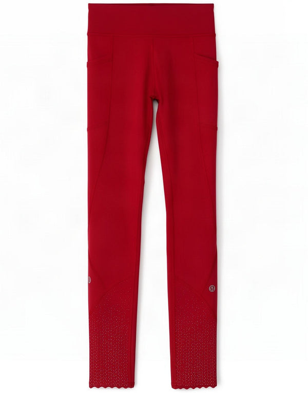 Lululemon Damen Crop Leggings US 4 Small Red Sports