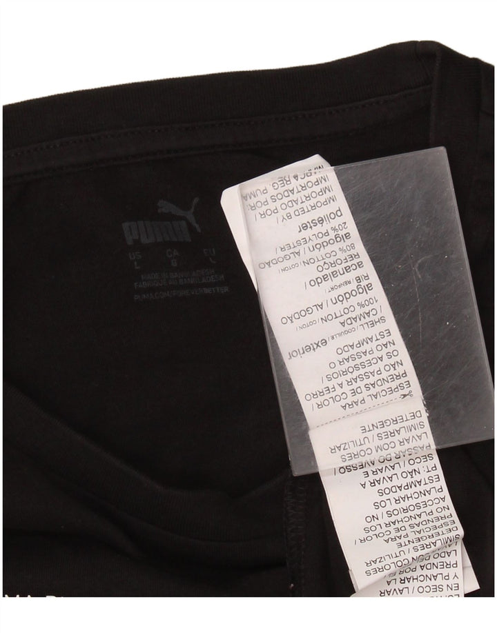 PUMA Herren Graphic T-Shirt Top Large Schwarz Baumwolle