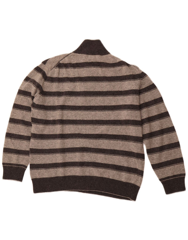 FILA Herren-Pullover mit Reißverschluss am Hals, 2XL, grau gestreifte Wolle