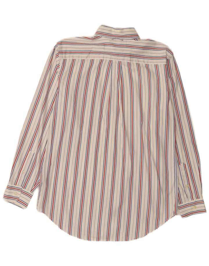 Tommy Hilfiger Herrenhemd, klein, weiße Nadelstreifen-Baumwolle