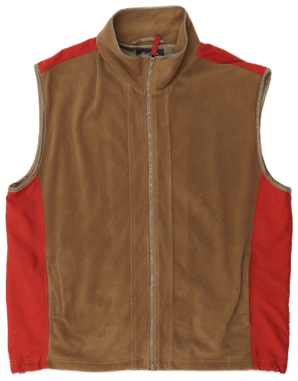 Kartel Herren Fleeceweste UK 40 Large Beige Colourblock Polyester