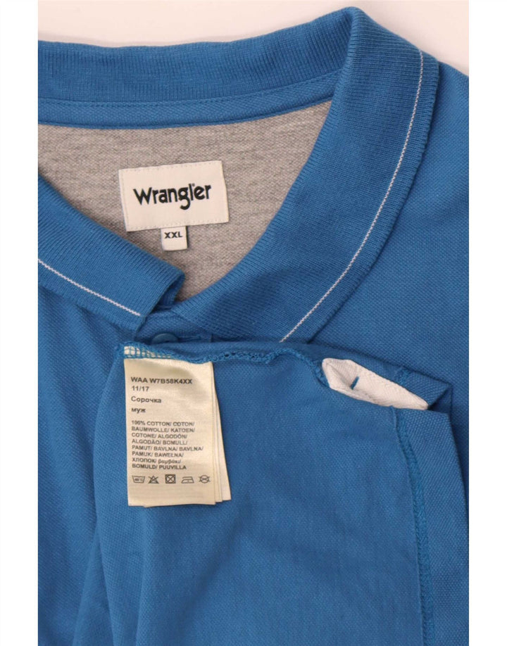Wrangler Herren Poloshirt 2XL blau gestreift aus Baumwolle