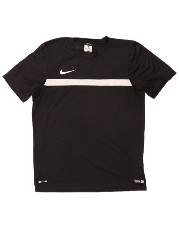NIKE Herren Dri Fit T-Shirt Top Large Schwarz Polyester