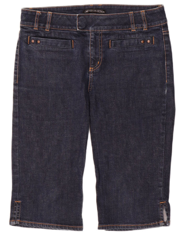 Marks & Spencer Damen Bermuda Denim Shorts UK 8 Small W30 Marineblaue Baumwolle
