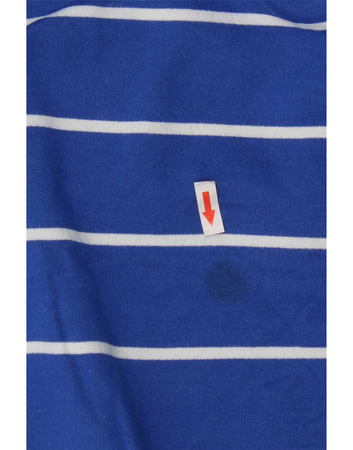 Marks & Spencer Damen-Sweatshirt-Pullover UK 16 Große blau gestreifte Baumwolle