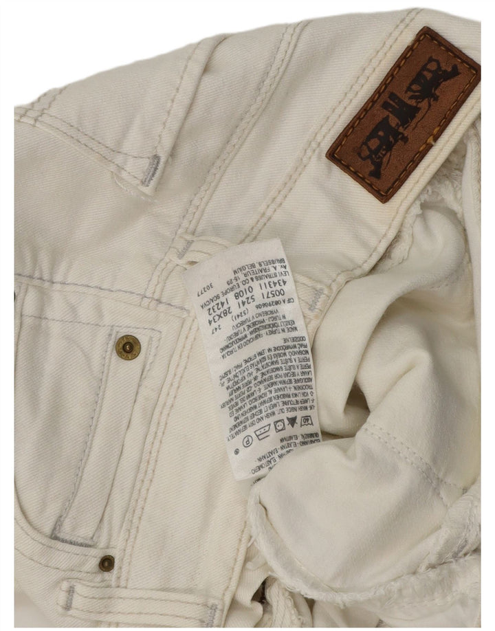 Levi's Damen 571 Slim Jeans W28 L30 Weiße Baumwolle