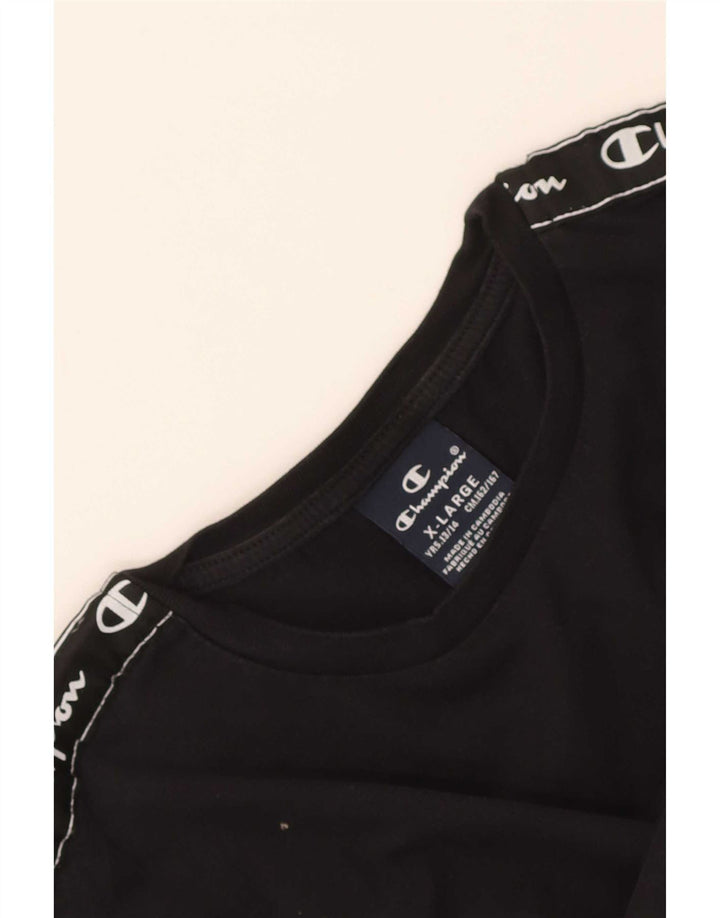 Champion Langarmshirt mit Grafik für Jungen, 13–14 Jahre, XL, Schwarz