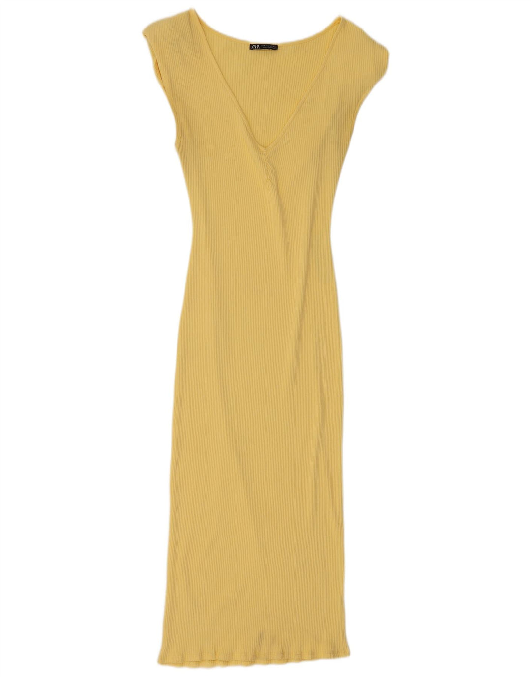 Zara Damen Maxikleid UK 12 Mittelgelb