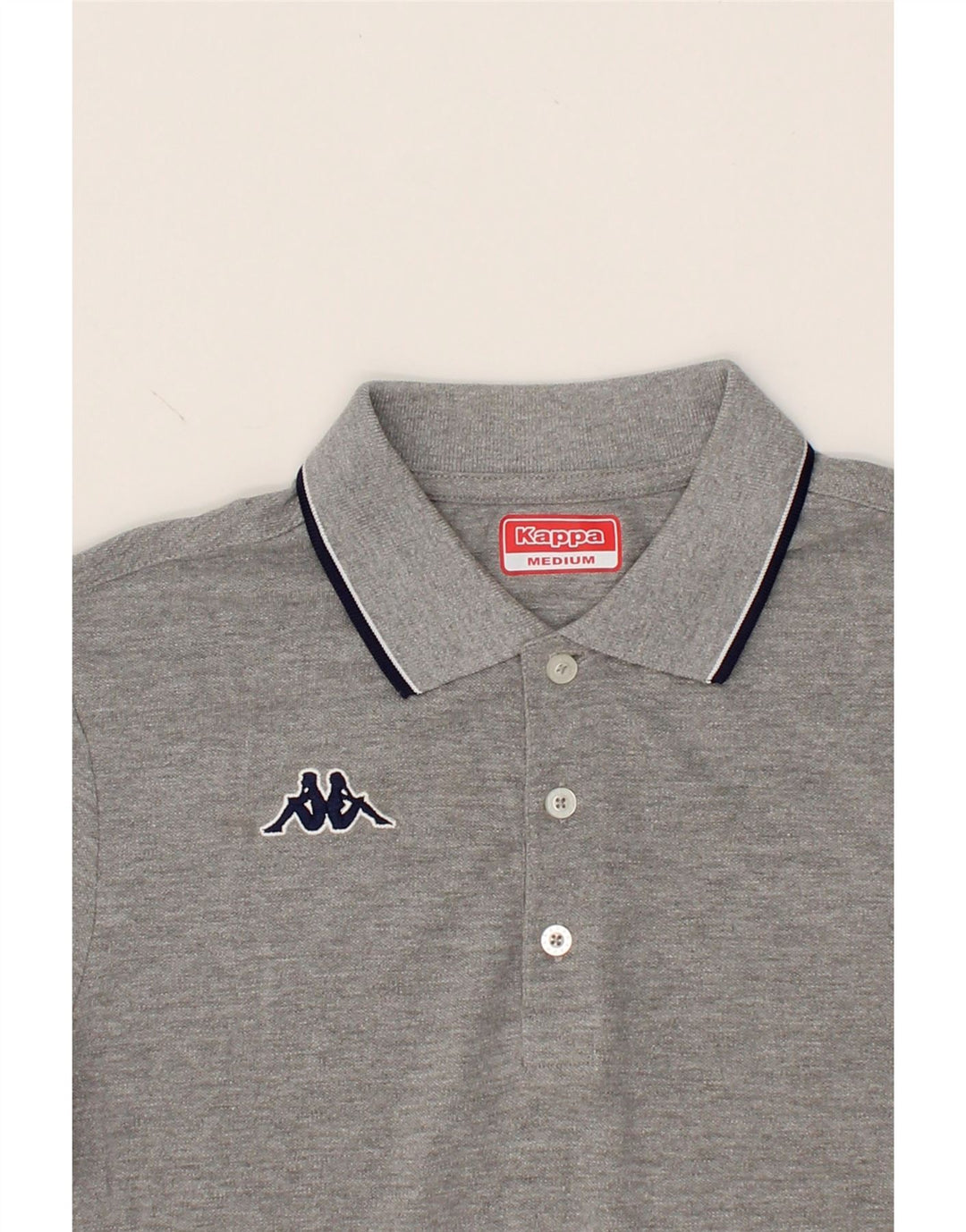 KAPPA Mens Polo Shirt Medium Grey Cotton Vintage Kappa and Second-Hand Kappa from Messina Hembry 
