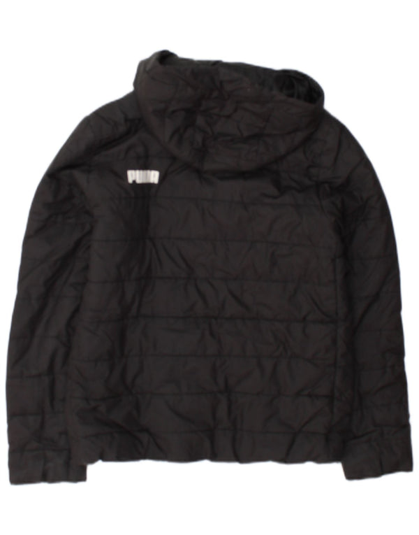 Puma Jungen Kapuzenjacke, gepolstert, 11–12 Jahre, schwarzes Polyester