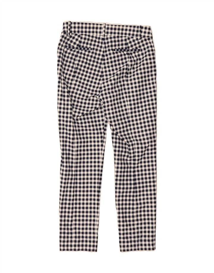 J. CREW Womens Crop Chino Trousers US 6 Medium W30 L26 Navy Blue Gingham Vintage J. Crew and Second-Hand J. Crew from Messina Hembry 