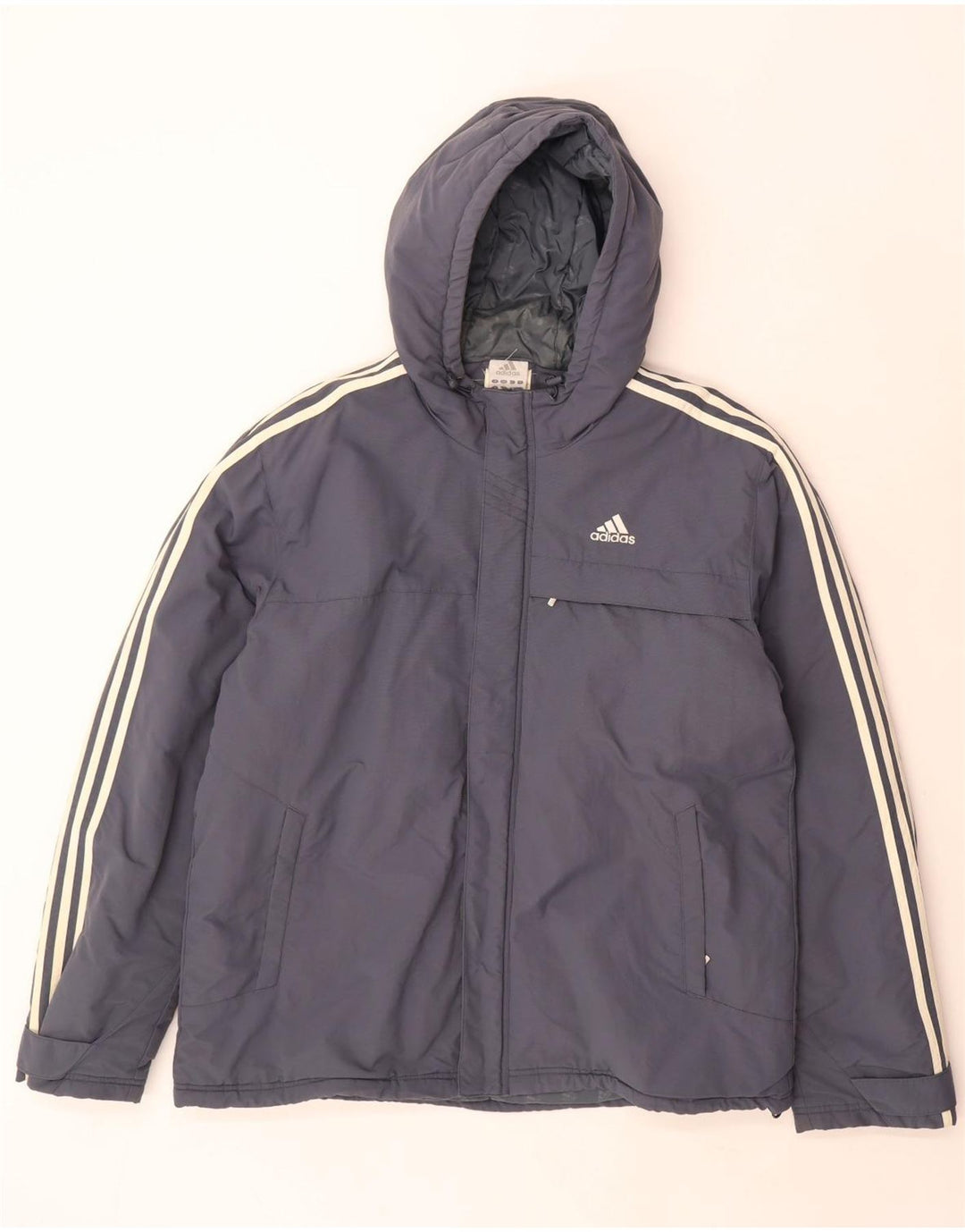 Adidas Herren-Jacke mit Kapuze, gepolstert, UK 40, Größe L, Grau, Polyamid