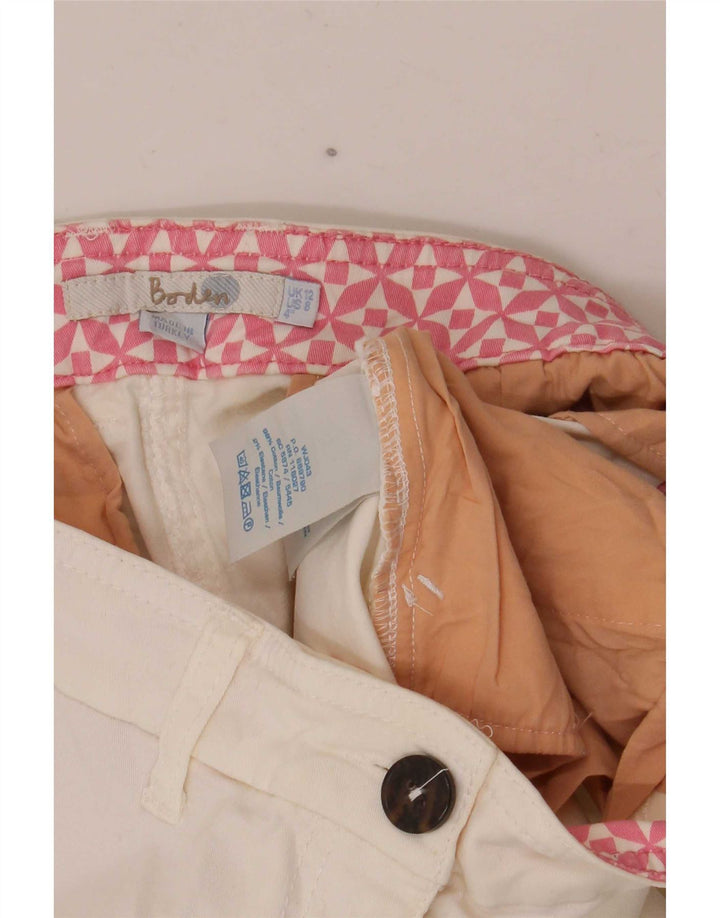 Boden Damen Chinoshorts UK 12 Medium W30 Weiße Baumwolle