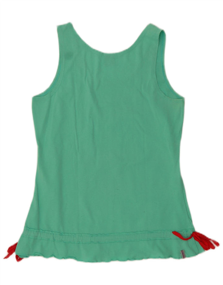 Puma Womens Graphic Vest Top UK 10 Small Grüne Baumwolle