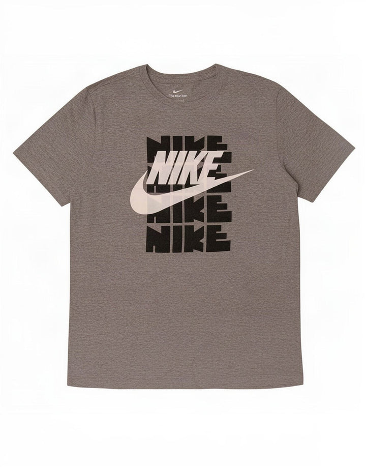 Nike Herren-T-Shirt mit Grafik, mittelgrau gefleckte Baumwolle