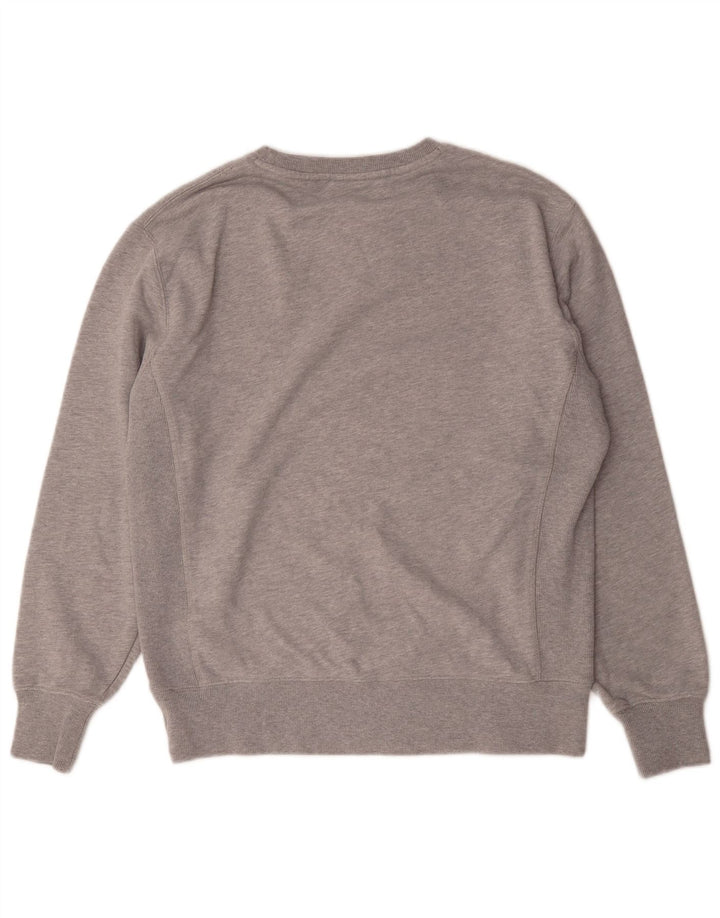 Superdry Herren Grafik-Sweatshirt-Pullover aus mittelgrau gesprenkelter Baumwolle