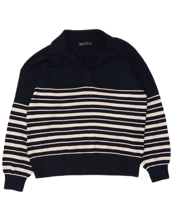 Marks & Spencer Damen-Pullover mit Polokragen, Gr. 14, mittleres Marineblau