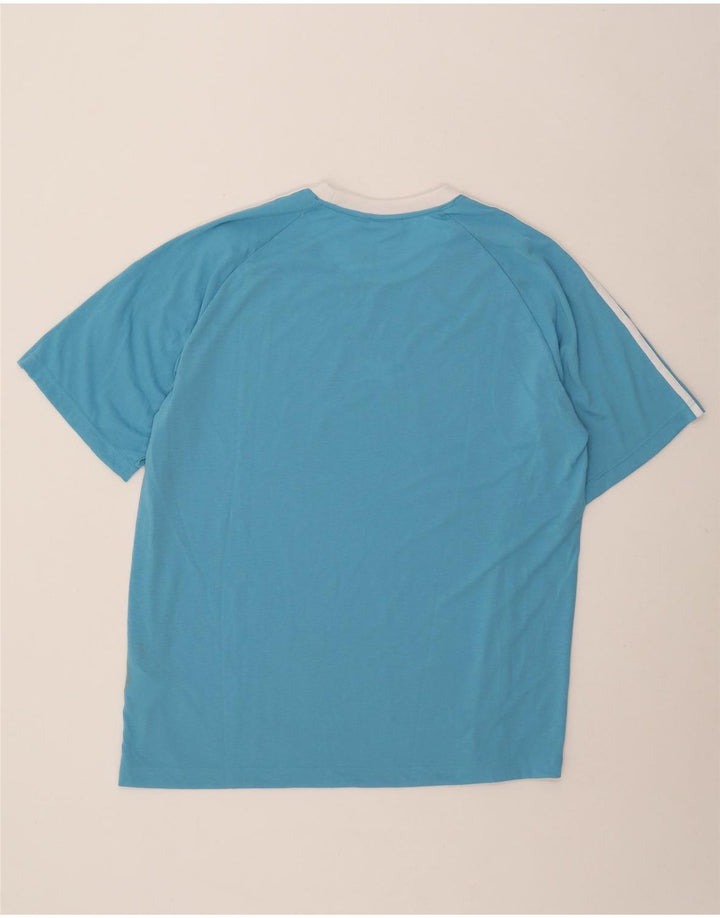 Adidas Herren T-Shirt Top 2XL Blau gestreift Polyester