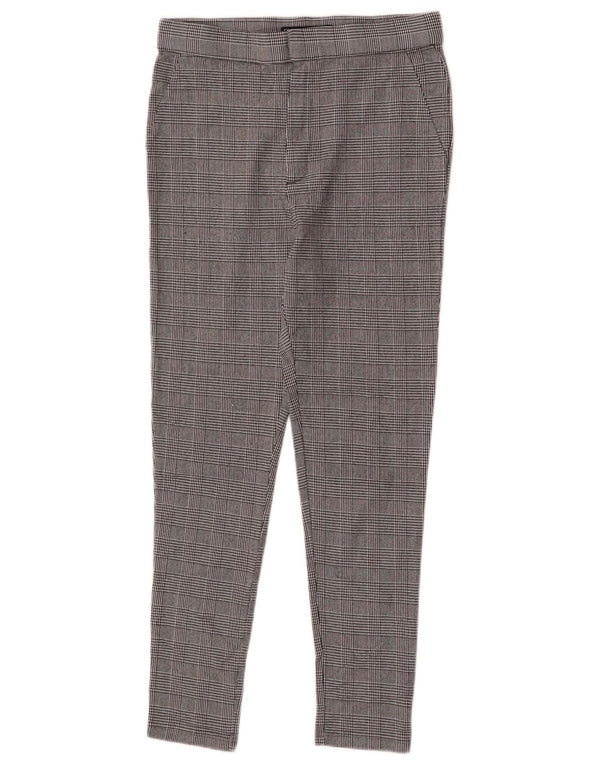 Zara Damen-Chinohose mit schmaler Passform, groß, W30, L26, grau karierte Viskose